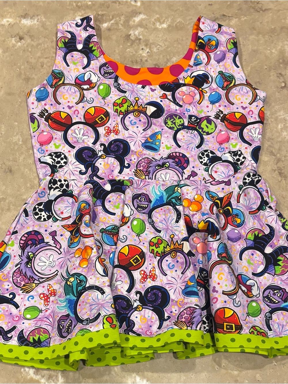Handmade Disney Mickey Ears Villains Peplum Top Women's Large